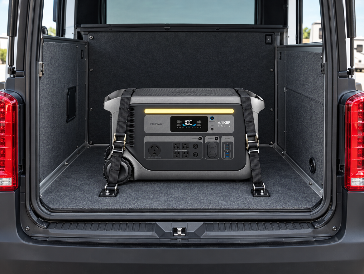 Class B bay with portable power station