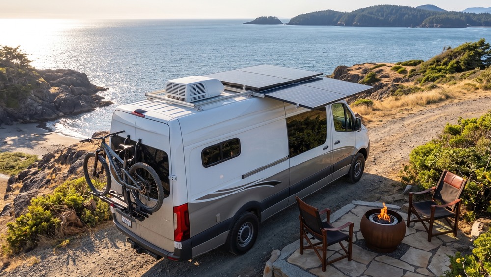 Class B camper van with SlideTrack solar