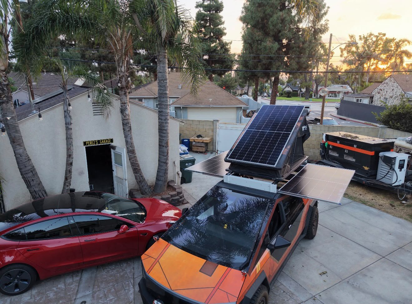 Cybertruck with wing-mounted solar panels