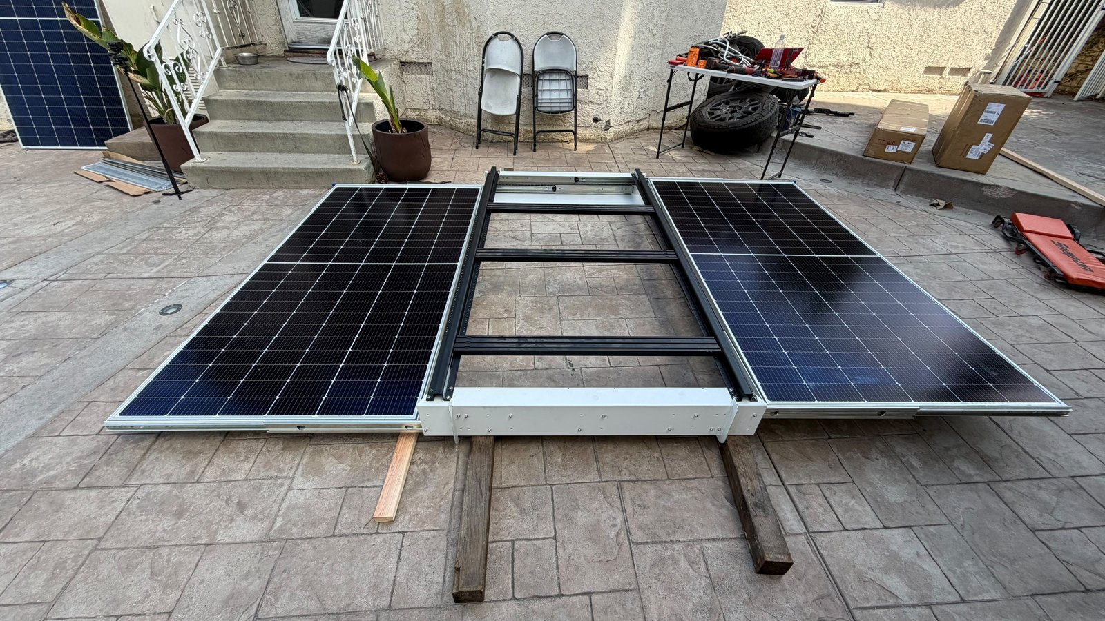 Watchdog solar panels on RV slide-out rack